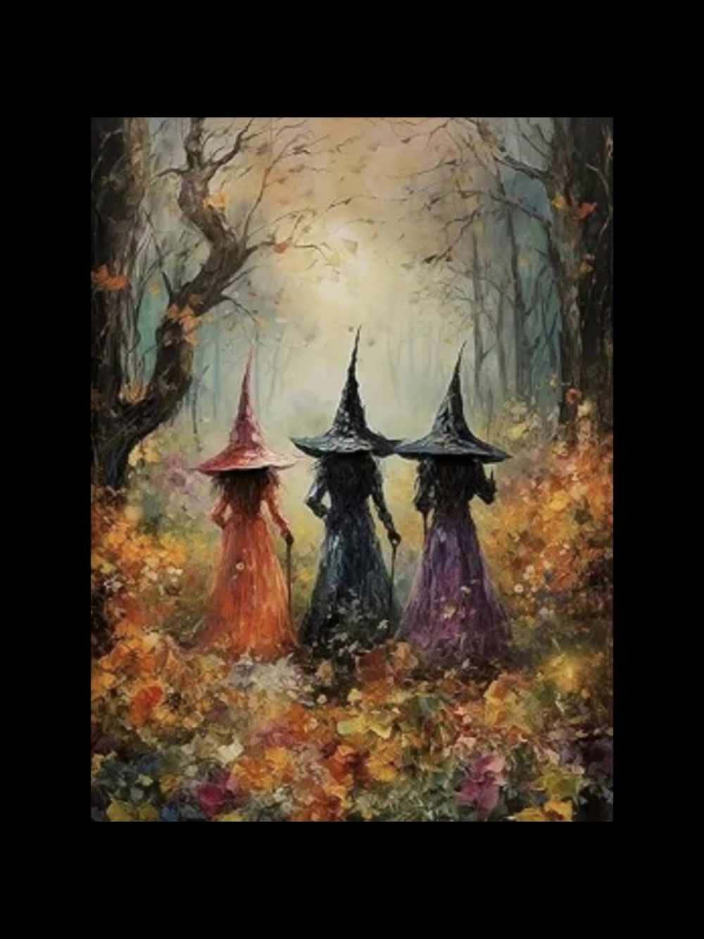 Fall Witches in the Woods 5D Diamond Painting Kit New